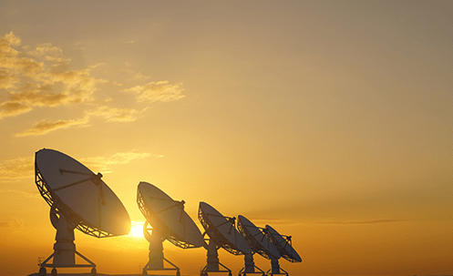 five satellite dishes